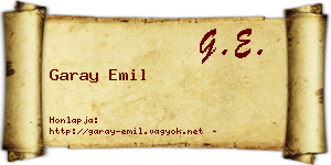 Garay Emil névjegykártya